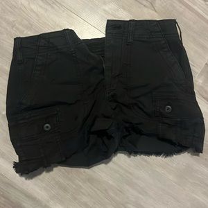 black stretchy cargo shorts